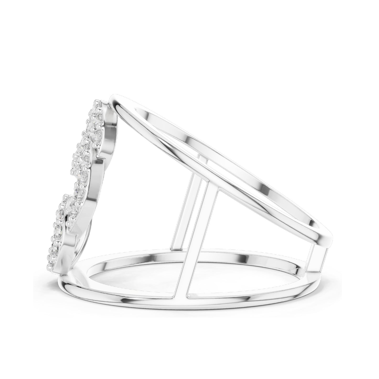 0.294 CT Lab Diamond Triple Circle Ring for Women | VVS-VS EF Clarity | 18KT, 14KT, 10KT Gold & 925 Silver | Moissanite & Diamond Options