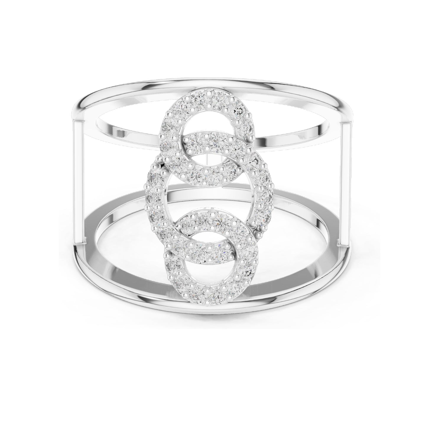 0.294 CT Lab Diamond Triple Circle Ring for Women | VVS-VS EF Clarity | 18KT, 14KT, 10KT Gold & 925 Silver | Moissanite & Diamond Options