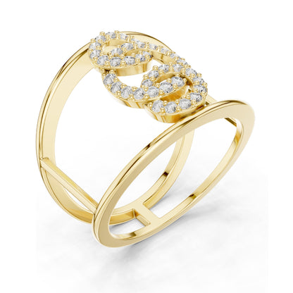 0.294 CT Lab Diamond Triple Circle Ring for Women | VVS-VS EF Clarity | 18KT, 14KT, 10KT Gold & 925 Silver | Moissanite & Diamond Options