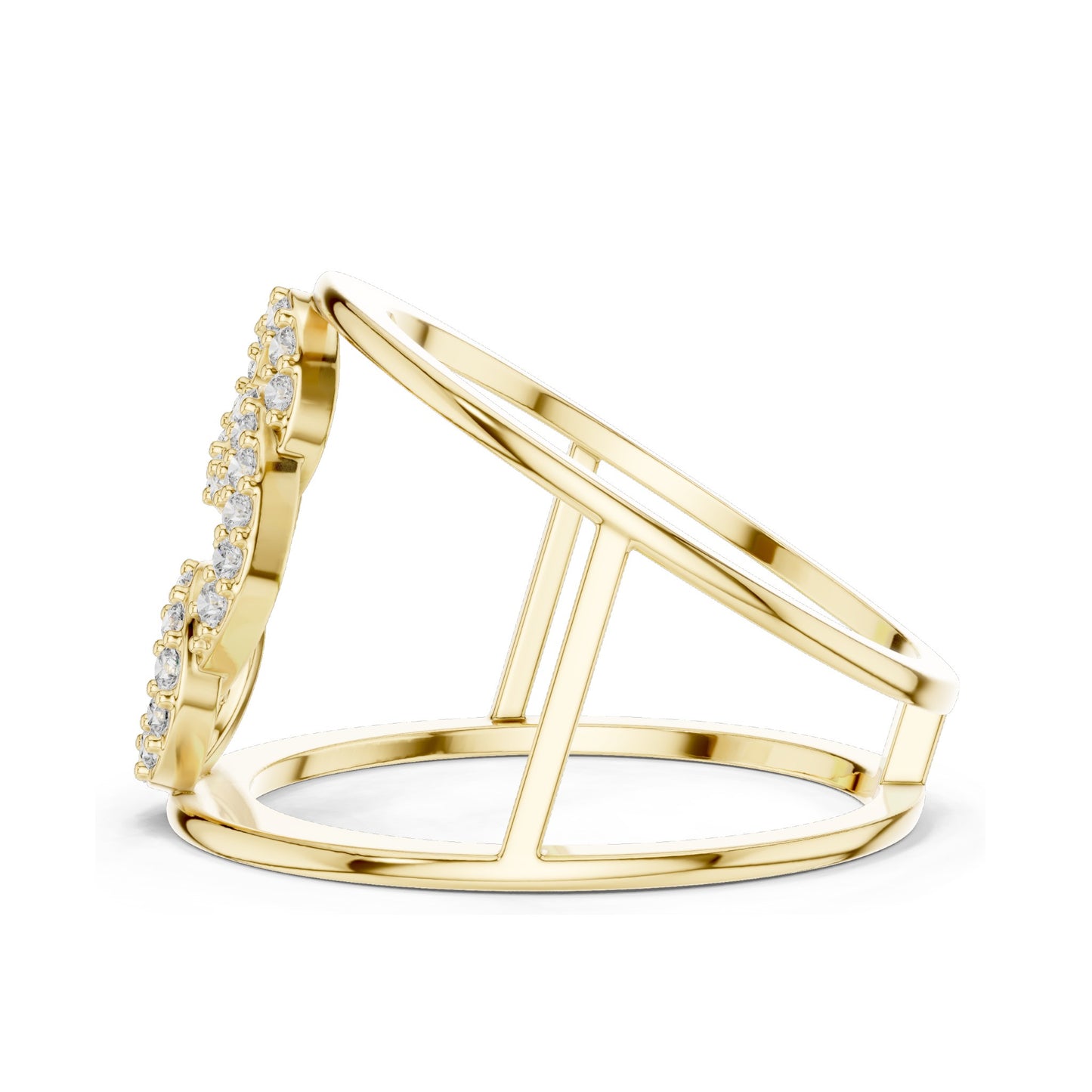 0.294 CT Lab Diamond Triple Circle Ring for Women | VVS-VS EF Clarity | 18KT, 14KT, 10KT Gold & 925 Silver | Moissanite & Diamond Options