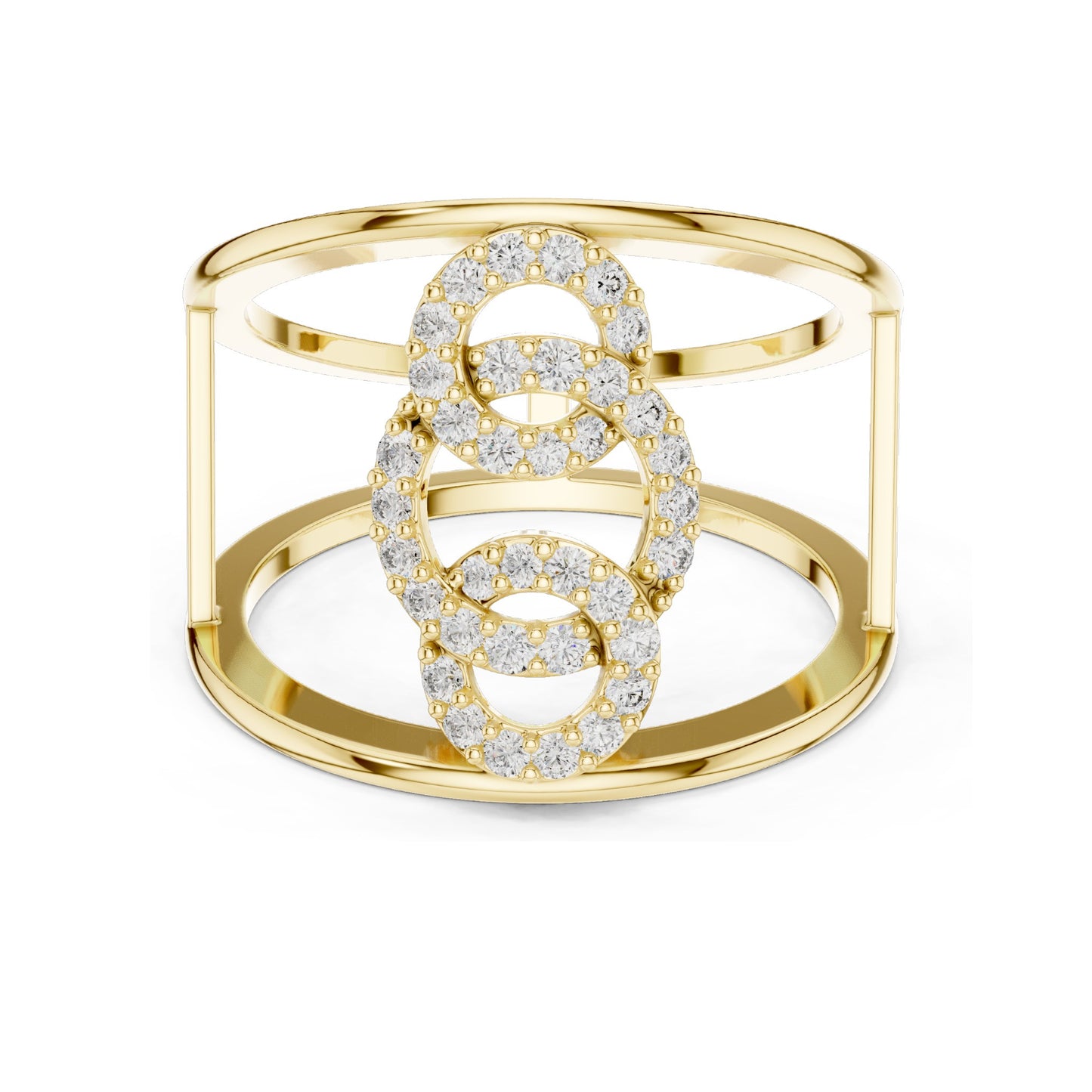 0.294 CT Lab Diamond Triple Circle Ring for Women | VVS-VS EF Clarity | 18KT, 14KT, 10KT Gold & 925 Silver | Moissanite & Diamond Options