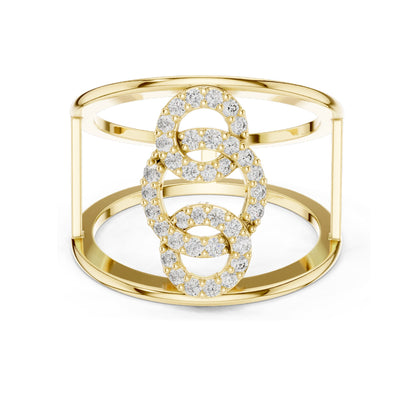 0.294 CT Lab Diamond Triple Circle Ring for Women | VVS-VS EF Clarity | 18KT, 14KT, 10KT Gold & 925 Silver | Moissanite & Diamond Options