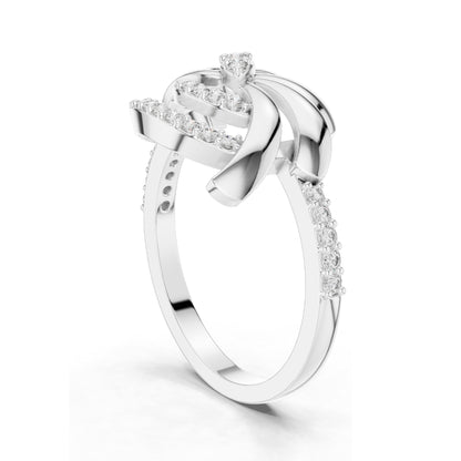 0.263 CT Lab Diamond Floral Swirl Ring for Women | VVS-VS EF Clarity | 18KT, 14KT, 10KT Gold & 925 Silver | Moissanite & Diamond Options