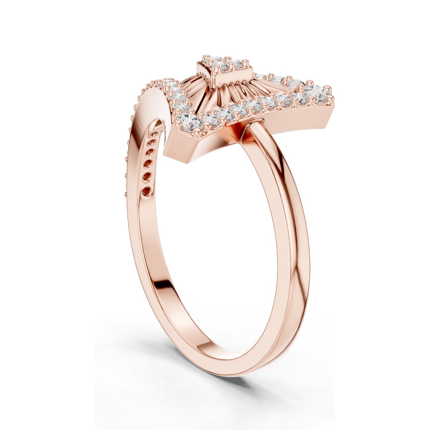 0.337 CT Triangle Shape Lab Diamond Ring for Women | VVS-VS EF Clarity | 18KT, 14KT, 10KT Gold & 925 Silver | Rose, Yellow, White Gold & Moissanite Options