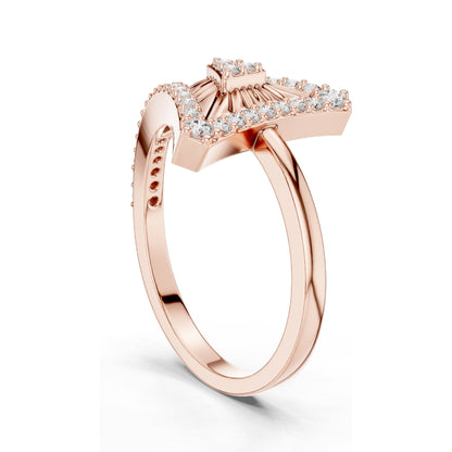 0.337 CT Triangle Shape Lab Diamond Ring for Women | VVS-VS EF Clarity | 18KT, 14KT, 10KT Gold & 925 Silver | Rose, Yellow, White Gold & Moissanite Options