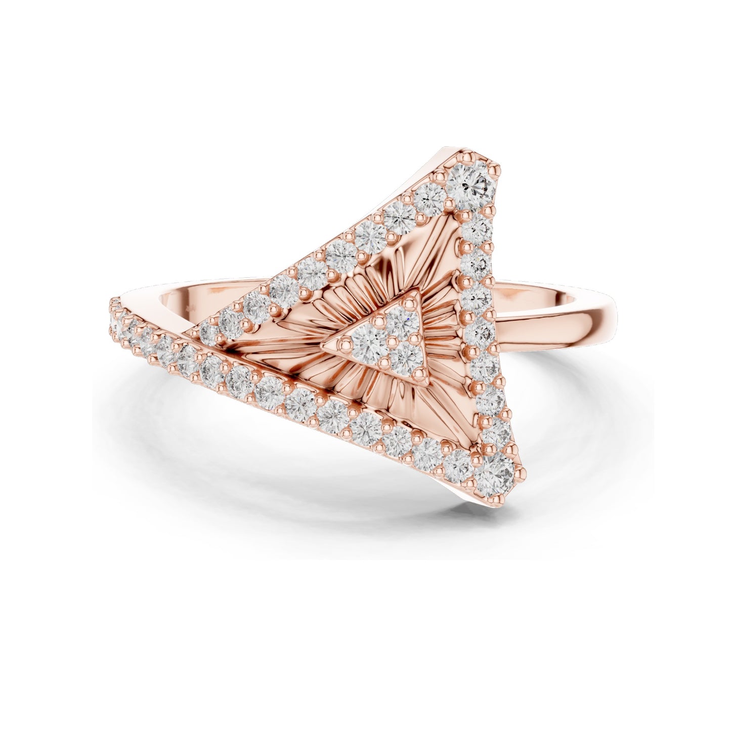 0.337 CT Triangle Shape Lab Diamond Ring for Women | VVS-VS EF Clarity | 18KT, 14KT, 10KT Gold & 925 Silver | Rose, Yellow, White Gold & Moissanite Options