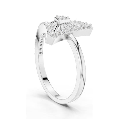 0.337 CT Triangle Shape Lab Diamond Ring for Women | VVS-VS EF Clarity | 18KT, 14KT, 10KT Gold & 925 Silver | Rose, Yellow, White Gold & Moissanite Options