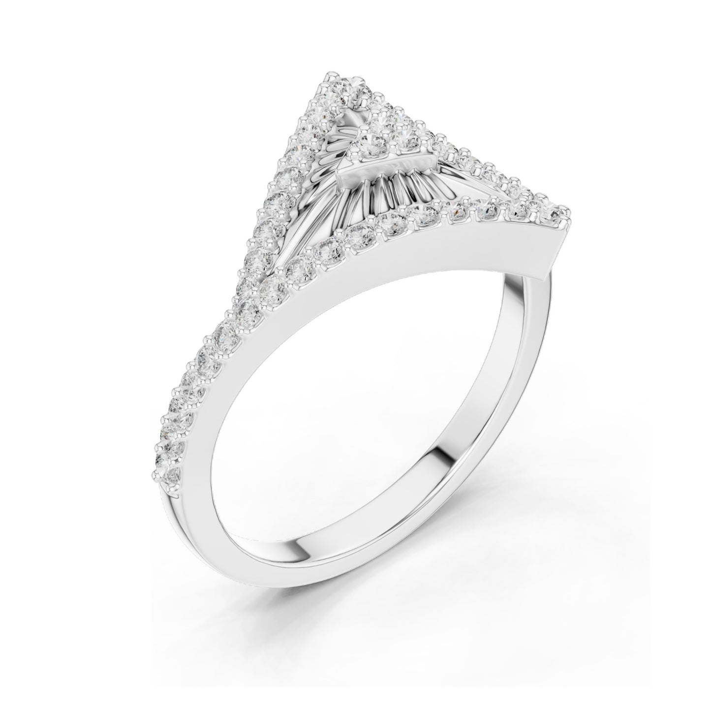 0.337 CT Triangle Shape Lab Diamond Ring for Women | VVS-VS EF Clarity | 18KT, 14KT, 10KT Gold & 925 Silver | Rose, Yellow, White Gold & Moissanite Options