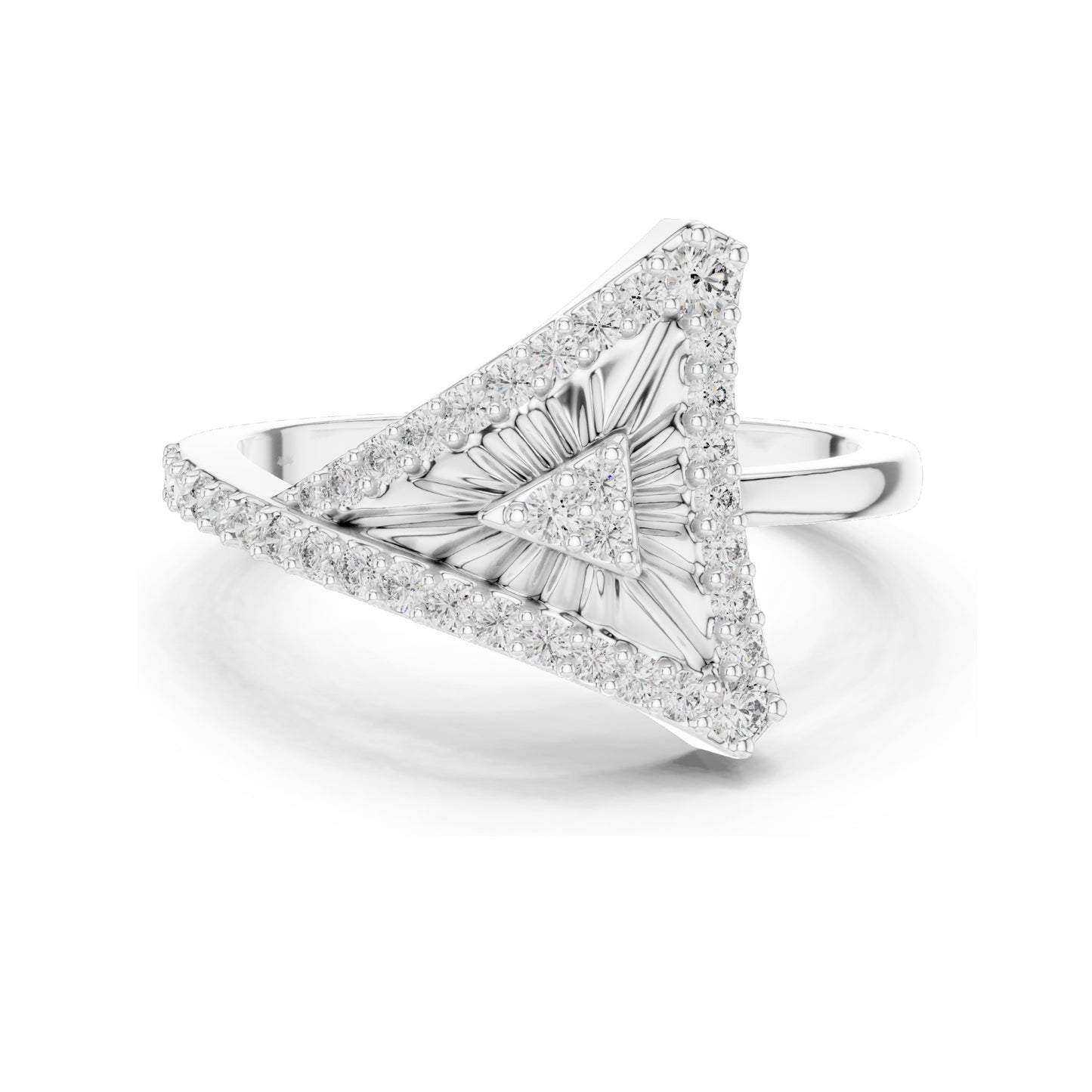 0.337 CT Triangle Shape Lab Diamond Ring for Women | VVS-VS EF Clarity | 18KT, 14KT, 10KT Gold & 925 Silver | Rose, Yellow, White Gold & Moissanite Options