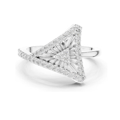 0.337 CT Triangle Shape Lab Diamond Ring for Women | VVS-VS EF Clarity | 18KT, 14KT, 10KT Gold & 925 Silver | Rose, Yellow, White Gold & Moissanite Options