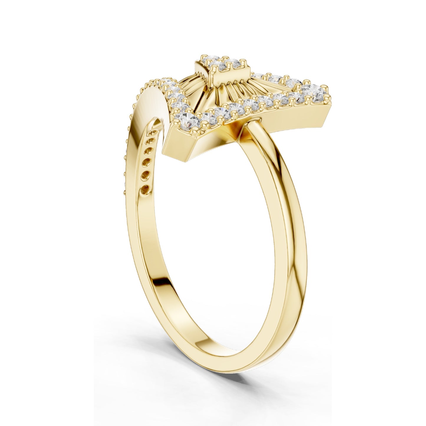 0.337 CT Triangle Shape Lab Diamond Ring for Women | VVS-VS EF Clarity | 18KT, 14KT, 10KT Gold & 925 Silver | Rose, Yellow, White Gold & Moissanite Options