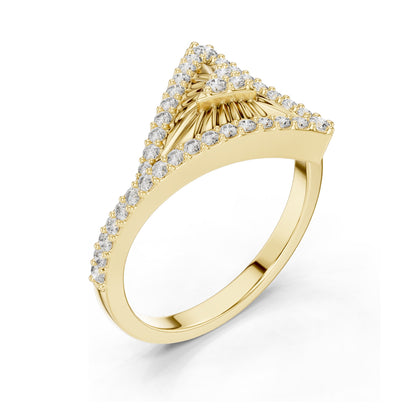0.337 CT Triangle Shape Lab Diamond Ring for Women | VVS-VS EF Clarity | 18KT, 14KT, 10KT Gold & 925 Silver | Rose, Yellow, White Gold & Moissanite Options