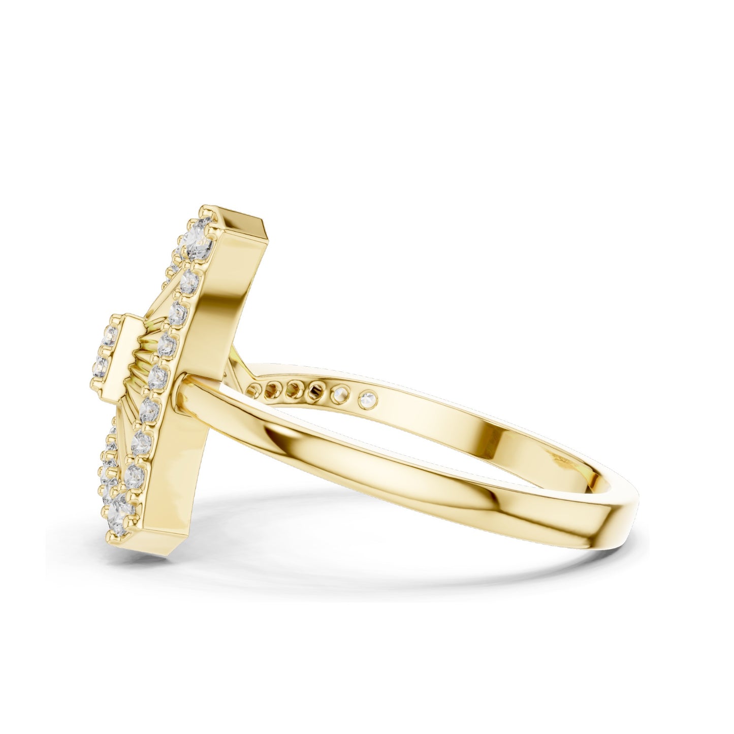 0.337 CT Triangle Shape Lab Diamond Ring for Women | VVS-VS EF Clarity | 18KT, 14KT, 10KT Gold & 925 Silver | Rose, Yellow, White Gold & Moissanite Options