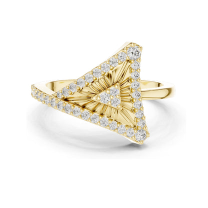 0.337 CT Triangle Shape Lab Diamond Ring for Women | VVS-VS EF Clarity | 18KT, 14KT, 10KT Gold & 925 Silver | Rose, Yellow, White Gold & Moissanite Options