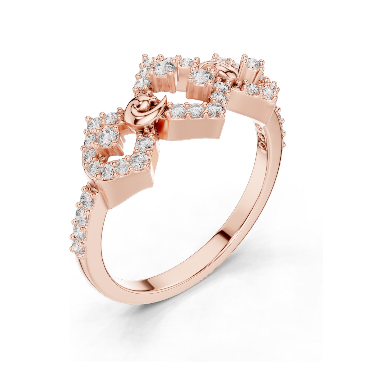 0.362 CT Lab Diamond Halo Knot Ring for Women | VVS-VS EF Clarity | 18KT, 14KT, 10KT Gold & 925 Silver | Rose, Yellow, White Gold & Moissanite Options