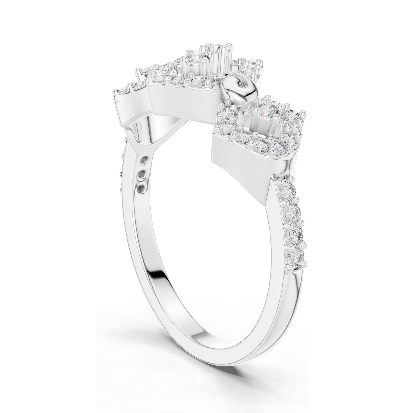 0.362 CT Lab Diamond Halo Knot Ring for Women | VVS-VS EF Clarity | 18KT, 14KT, 10KT Gold & 925 Silver | Rose, Yellow, White Gold & Moissanite Options