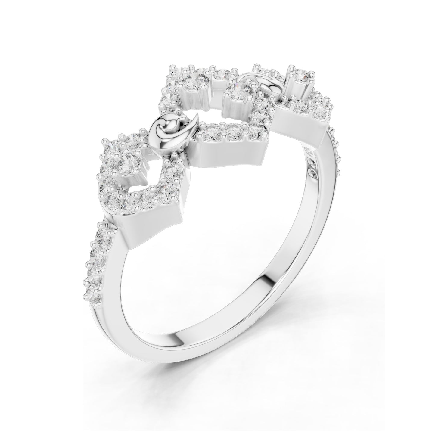 0.362 CT Lab Diamond Halo Knot Ring for Women | VVS-VS EF Clarity | 18KT, 14KT, 10KT Gold & 925 Silver | Rose, Yellow, White Gold & Moissanite Options