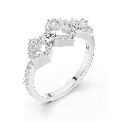 0.362 CT Lab Diamond Halo Knot Ring for Women | VVS-VS EF Clarity | 18KT, 14KT, 10KT Gold & 925 Silver | Rose, Yellow, White Gold & Moissanite Options