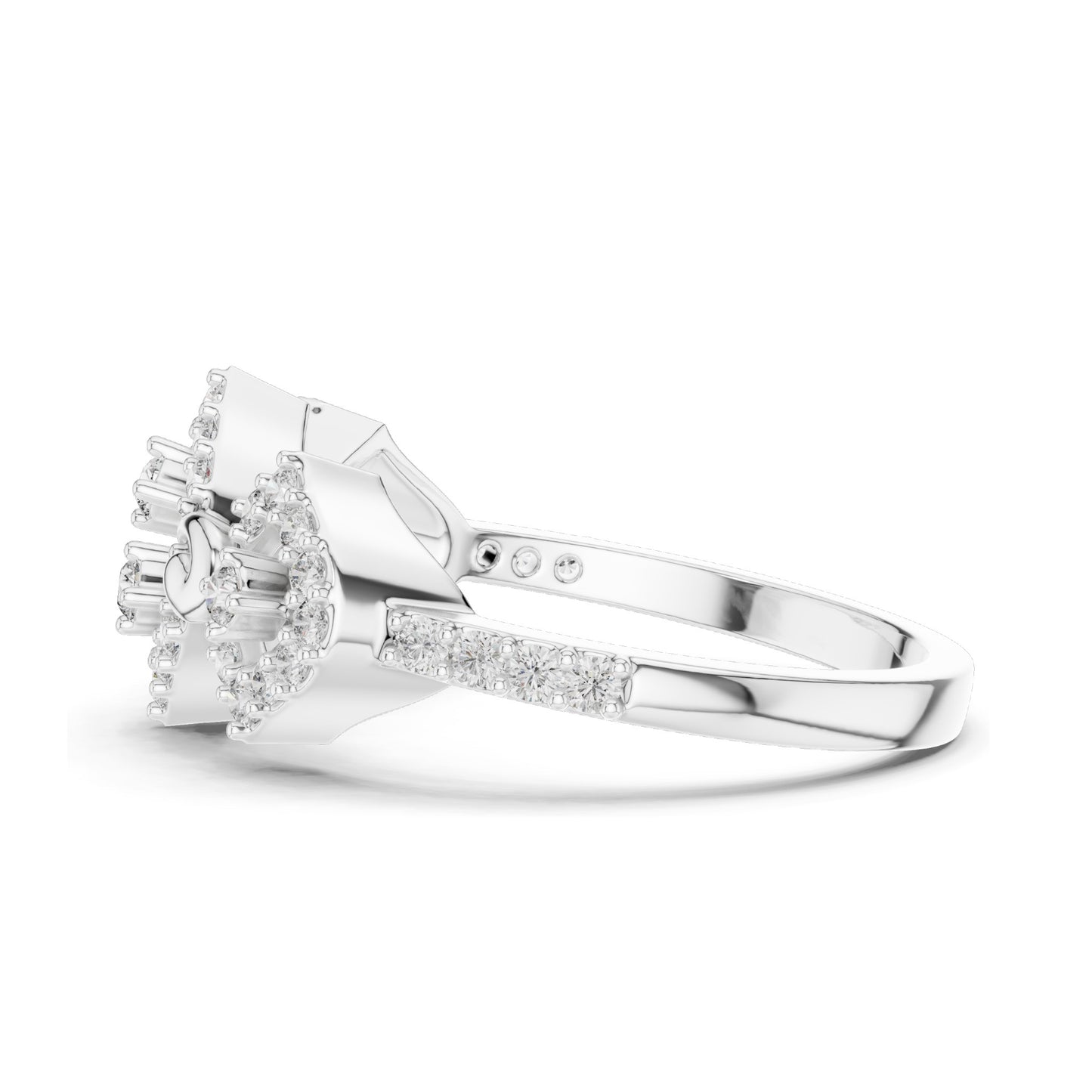 0.362 CT Lab Diamond Halo Knot Ring for Women | VVS-VS EF Clarity | 18KT, 14KT, 10KT Gold & 925 Silver | Rose, Yellow, White Gold & Moissanite Options