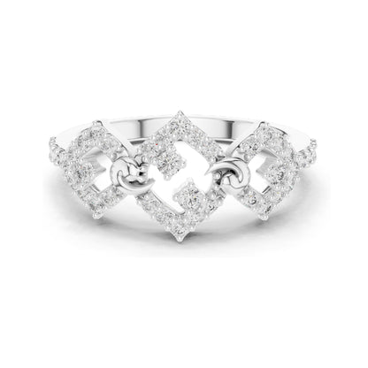 0.362 CT Lab Diamond Halo Knot Ring for Women | VVS-VS EF Clarity | 18KT, 14KT, 10KT Gold & 925 Silver | Rose, Yellow, White Gold & Moissanite Options