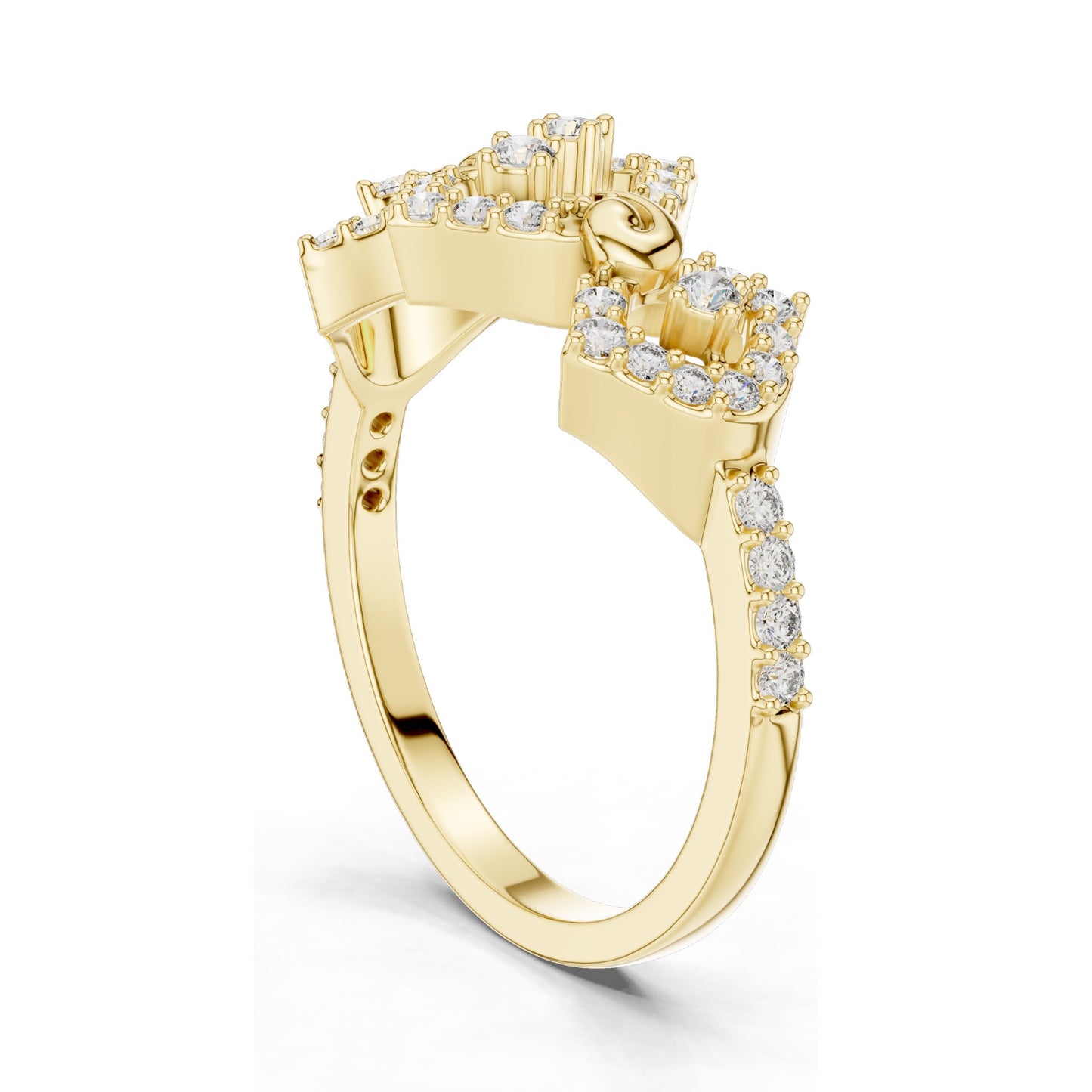 0.362 CT Lab Diamond Halo Knot Ring for Women | VVS-VS EF Clarity | 18KT, 14KT, 10KT Gold & 925 Silver | Rose, Yellow, White Gold & Moissanite Options
