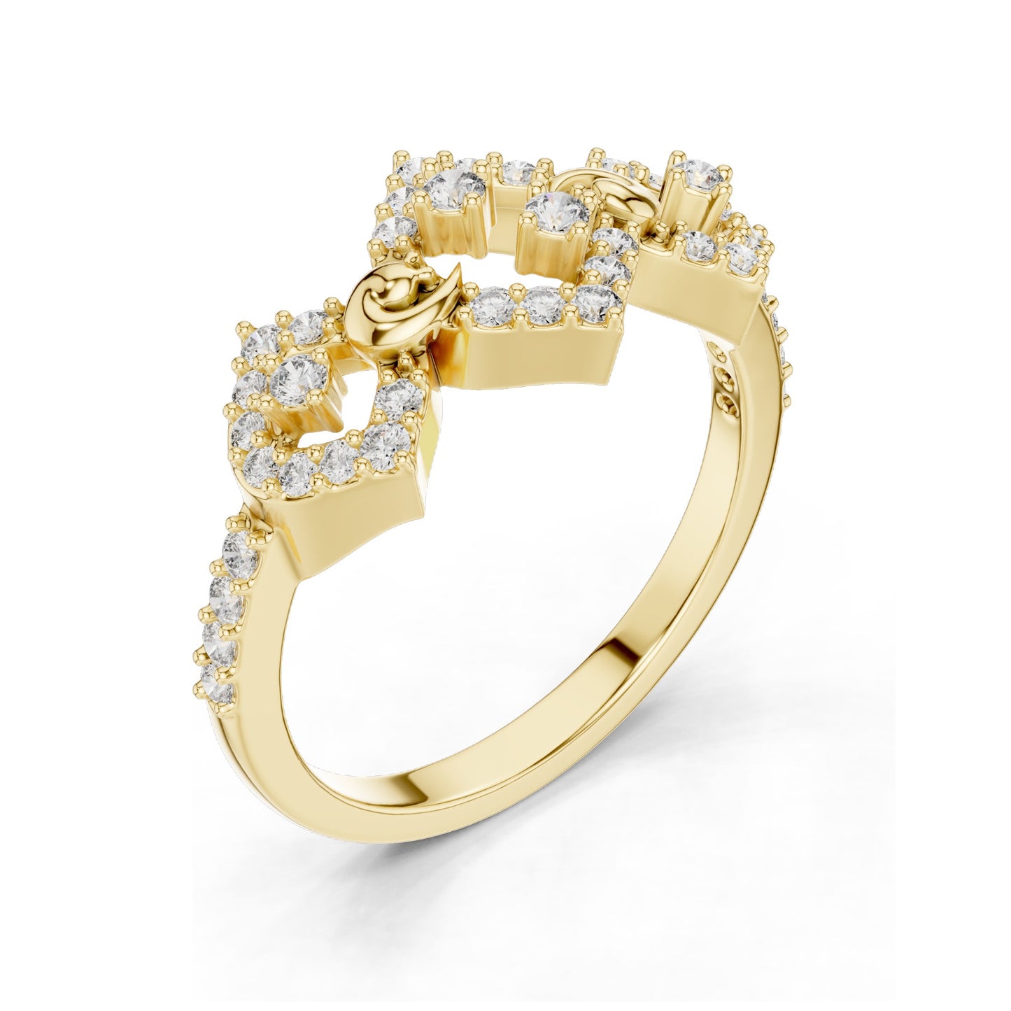 0.362 CT Lab Diamond Halo Knot Ring for Women | VVS-VS EF Clarity | 18KT, 14KT, 10KT Gold & 925 Silver | Rose, Yellow, White Gold & Moissanite Options