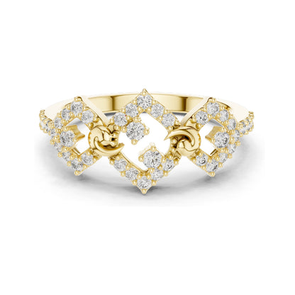 0.362 CT Lab Diamond Halo Knot Ring for Women | VVS-VS EF Clarity | 18KT, 14KT, 10KT Gold & 925 Silver | Rose, Yellow, White Gold & Moissanite Options