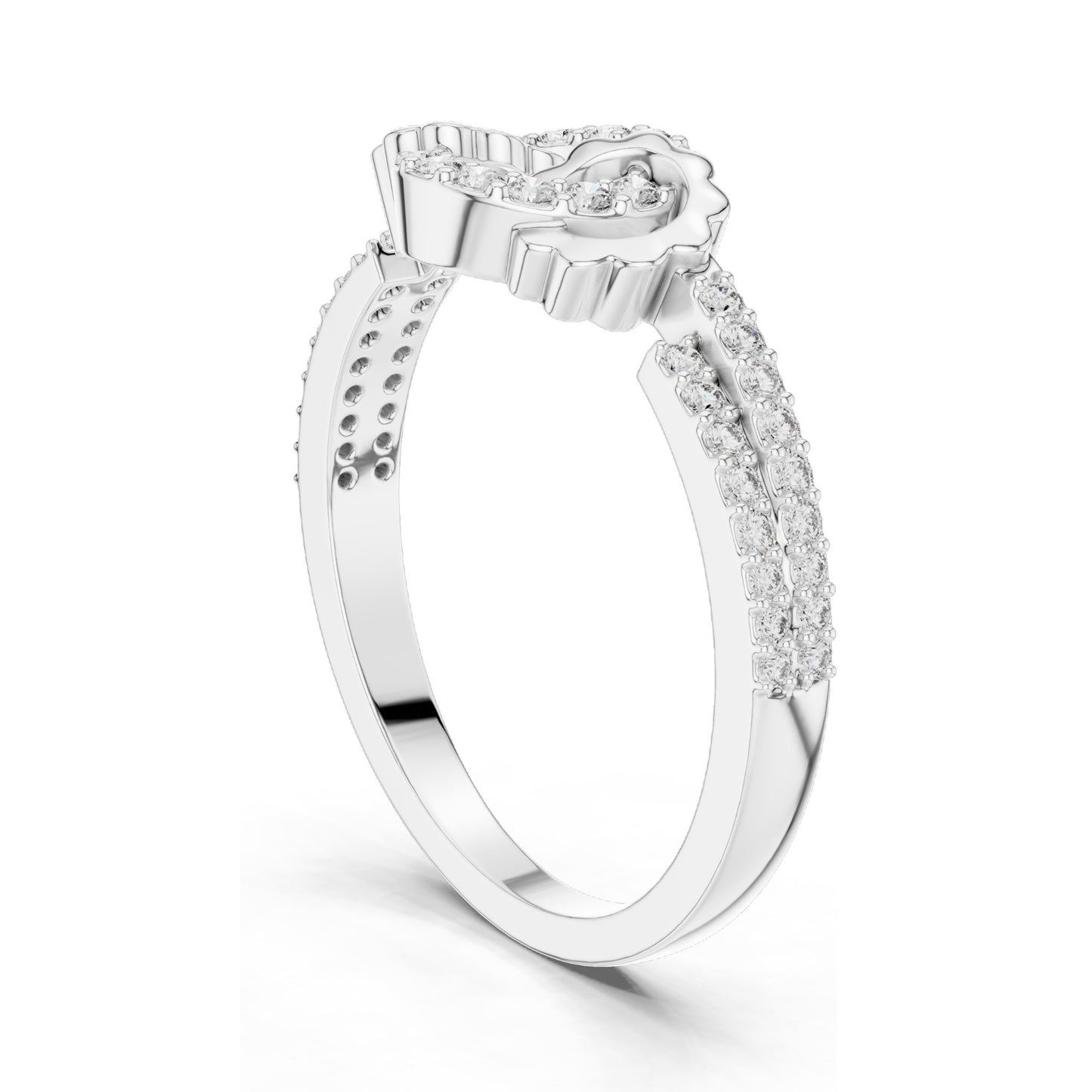 0.254 CT Lab Diamond Floral Circle Ring for Women | VVS-VS EF Clarity | 18KT, 14KT, 10KT Gold & 925 Silver | Rose, Yellow, White Gold & Moissanite Options