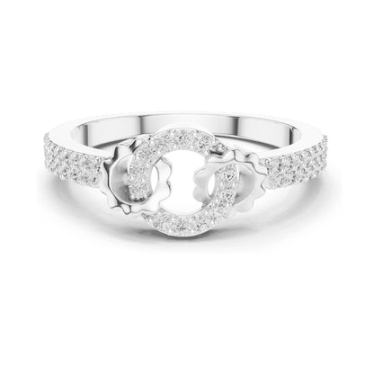 0.254 CT Lab Diamond Floral Circle Ring for Women | VVS-VS EF Clarity | 18KT, 14KT, 10KT Gold & 925 Silver | Rose, Yellow, White Gold & Moissanite Options