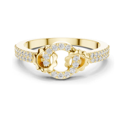 0.254 CT Lab Diamond Floral Circle Ring for Women | VVS-VS EF Clarity | 18KT, 14KT, 10KT Gold & 925 Silver | Rose, Yellow, White Gold & Moissanite Options