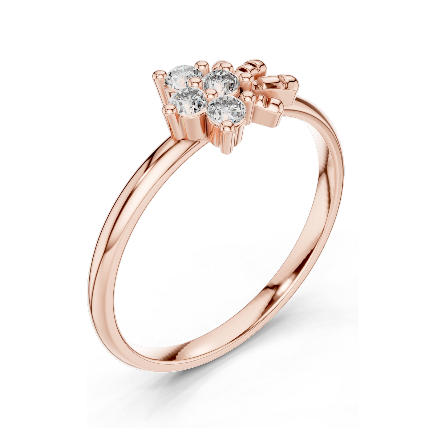 0.12 CT Lab Grown Diamond Ring | VVS-VS EF Clarity | 18KT, 14KT, 10KT Gold & 925 Silver | Rose, Yellow, White Gold & Moissanite Options