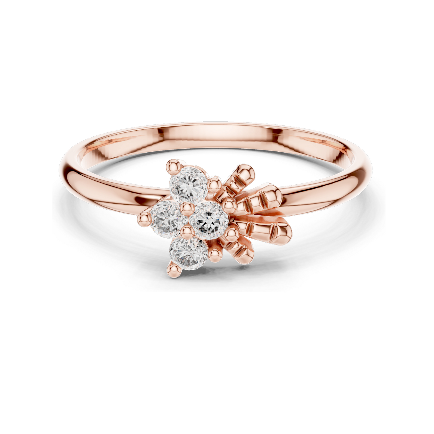 0.12 CT Lab Grown Diamond Ring | VVS-VS EF Clarity | 18KT, 14KT, 10KT Gold & 925 Silver | Rose, Yellow, White Gold & Moissanite Options