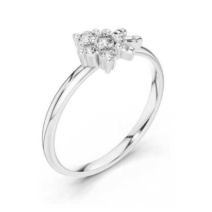 0.12 CT Lab Grown Diamond Ring | VVS-VS EF Clarity | 18KT, 14KT, 10KT Gold & 925 Silver | Rose, Yellow, White Gold & Moissanite Options