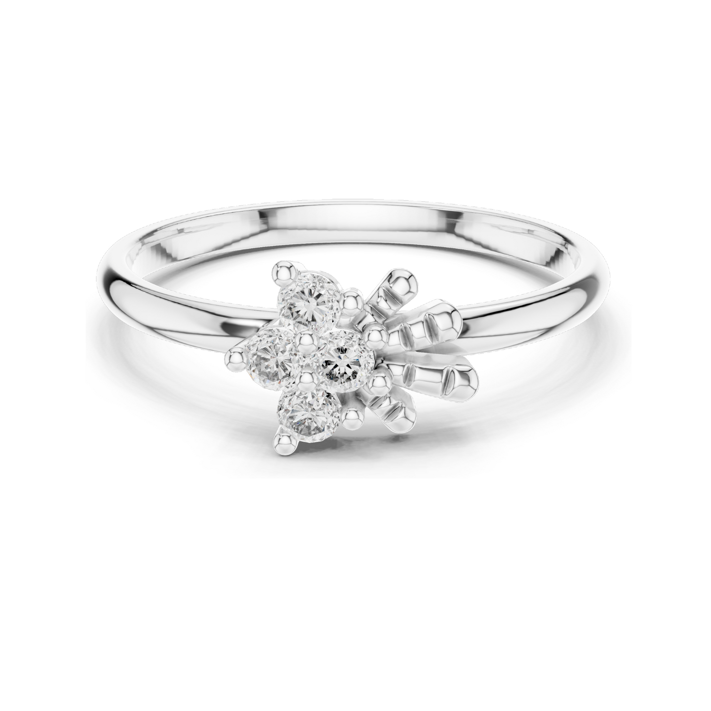 0.12 CT Lab Grown Diamond Ring | VVS-VS EF Clarity | 18KT, 14KT, 10KT Gold & 925 Silver | Rose, Yellow, White Gold & Moissanite Options