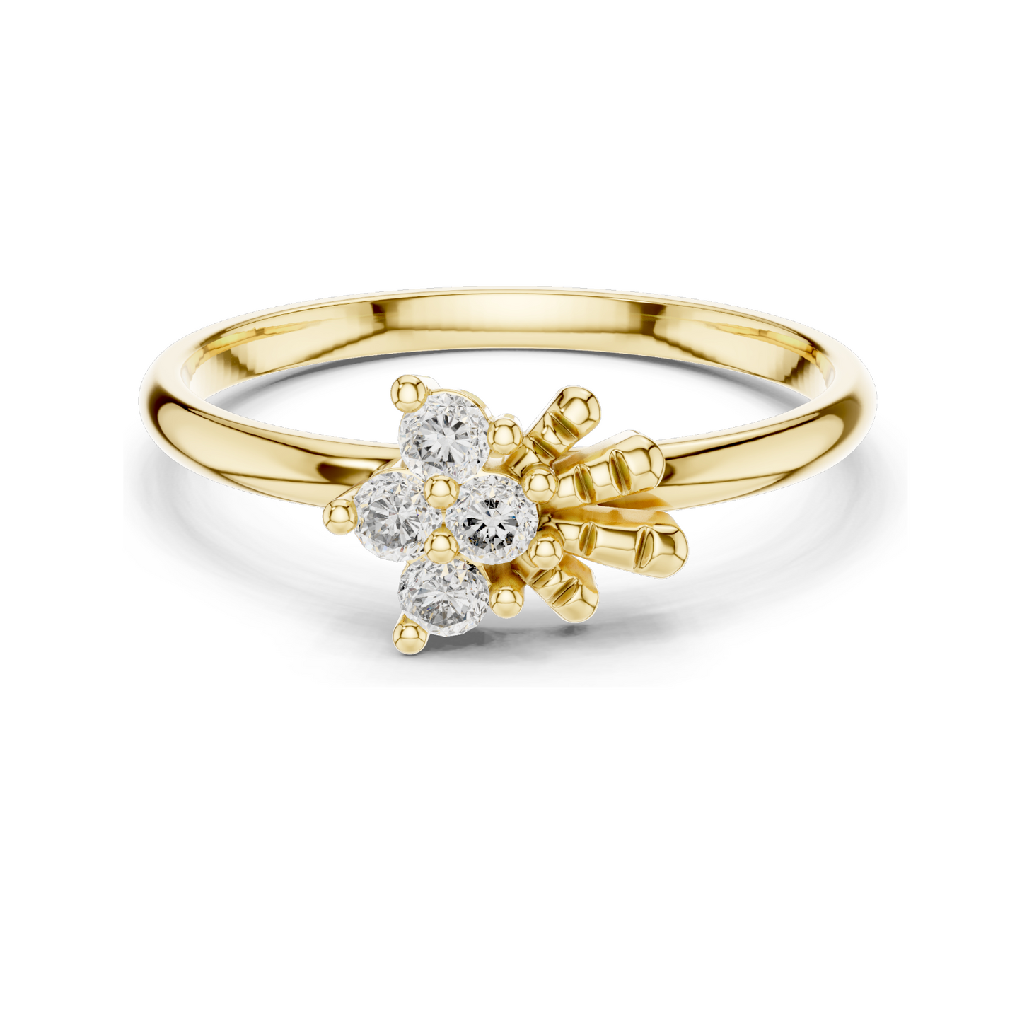 0.12 CT Lab Grown Diamond Ring | VVS-VS EF Clarity | 18KT, 14KT, 10KT Gold & 925 Silver | Rose, Yellow, White Gold & Moissanite Options