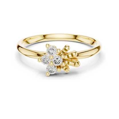 0.12 CT Lab Grown Diamond Ring | VVS-VS EF Clarity | 18KT, 14KT, 10KT Gold & 925 Silver | Rose, Yellow, White Gold & Moissanite Options
