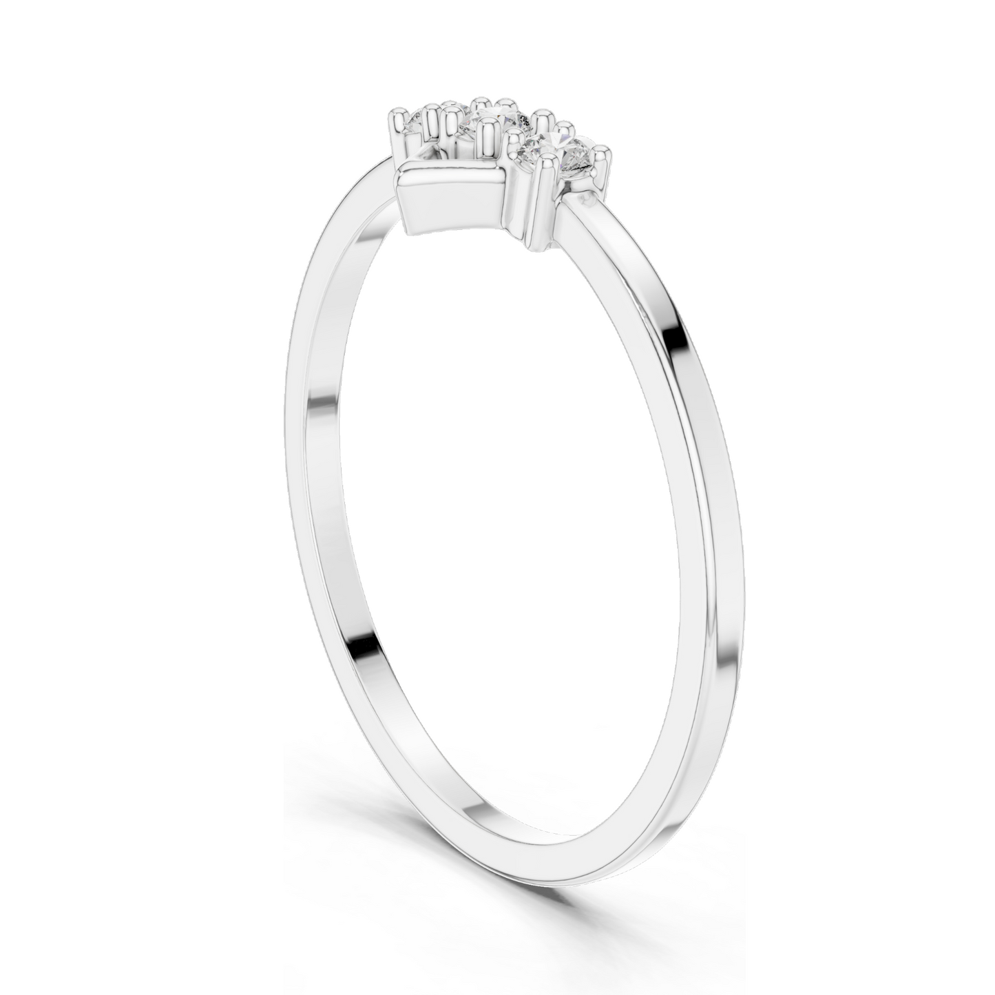 0.075 CT Lab Diamond Three-Stone Ring for Women | VVS-VS EF Clarity | 18KT, 14KT, 10KT Gold & 925 Silver | Rose, Yellow, White Gold & Moissanite Options