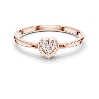 0.69 CT Lab Diamond Heart-Shaped Ring for Women | VVS-VS Clarity | 18KT, 14KT, 10KT Gold & 925 Silver | Rose, Yellow, White Gold & Moissanite Options