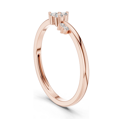 0.086 CT Round Cut Lab Diamond Floral Ring for Women | VVS-VS EF Clarity | 18KT, 14KT, 10KT Gold & 925 Silver | Rose, Yellow, White Gold | Moissanite Option