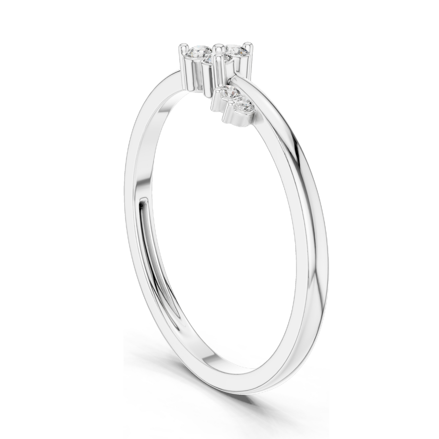 0.086 CT Round Cut Lab Diamond Floral Ring for Women | VVS-VS EF Clarity | 18KT, 14KT, 10KT Gold & 925 Silver | Rose, Yellow, White Gold | Moissanite Option