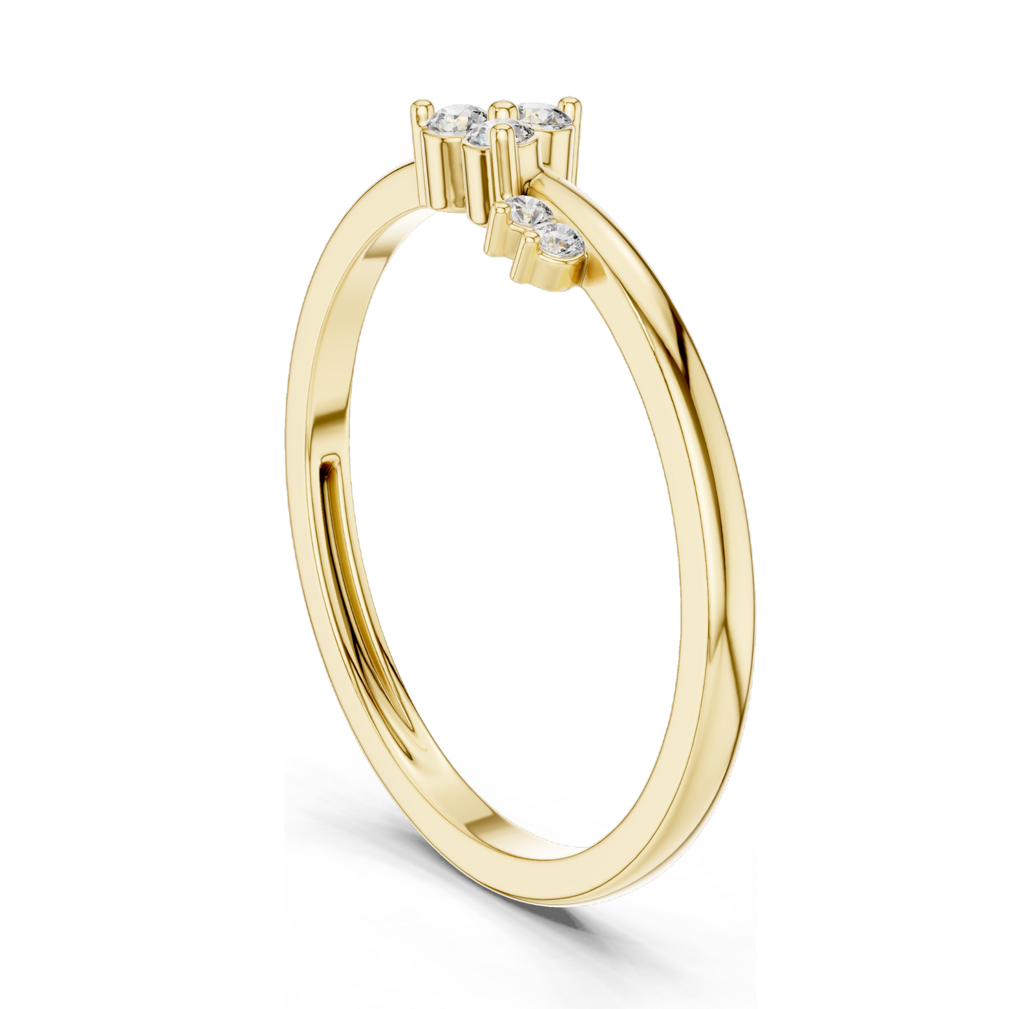 0.086 CT Round Cut Lab Diamond Floral Ring for Women | VVS-VS EF Clarity | 18KT, 14KT, 10KT Gold & 925 Silver | Rose, Yellow, White Gold | Moissanite Option