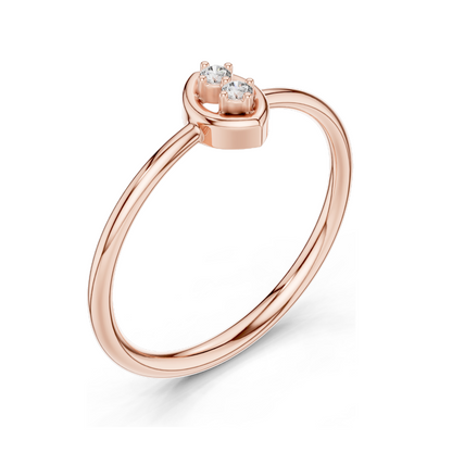 0.135 CT Lab-Grown Diamond Ring for Women | VVS-VS EF Clarity | 18KT, 14KT, 10KT Gold & 925 Silver | Rose, Yellow, White Gold & Moissanite Options