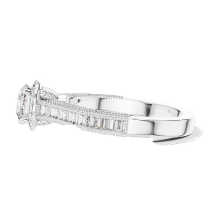 1.43 CT Round Cut Lab Diamond Halo Engagement Ring for Women | VVS-VS EF CVD | 18KT, 14KT, 10KT Gold & 925 Silver | Rose, Yellow, White Gold & Moissanite Options