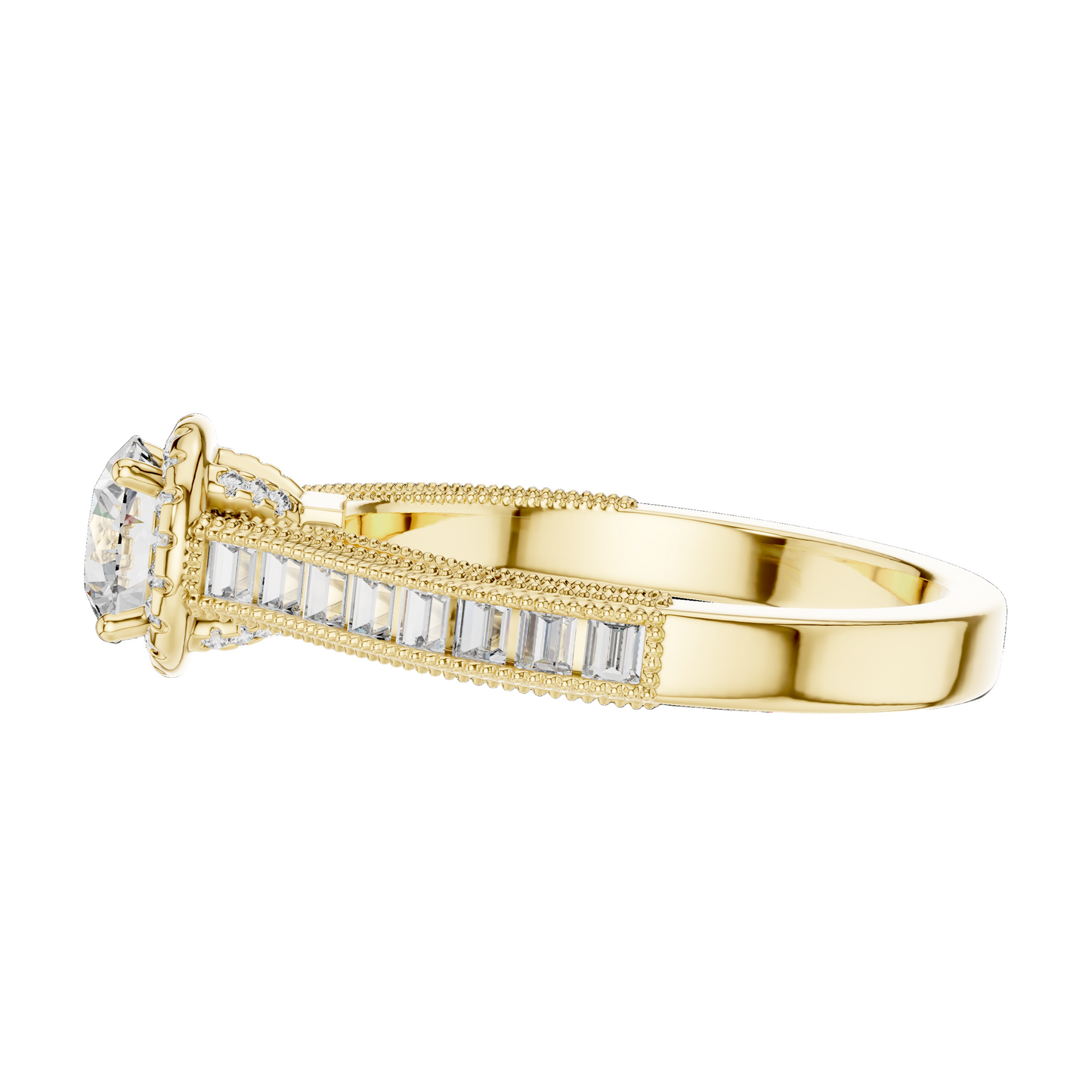 1.43 CT Round Cut Lab Diamond Halo Engagement Ring for Women | VVS-VS EF CVD | 18KT, 14KT, 10KT Gold & 925 Silver | Rose, Yellow, White Gold & Moissanite Options