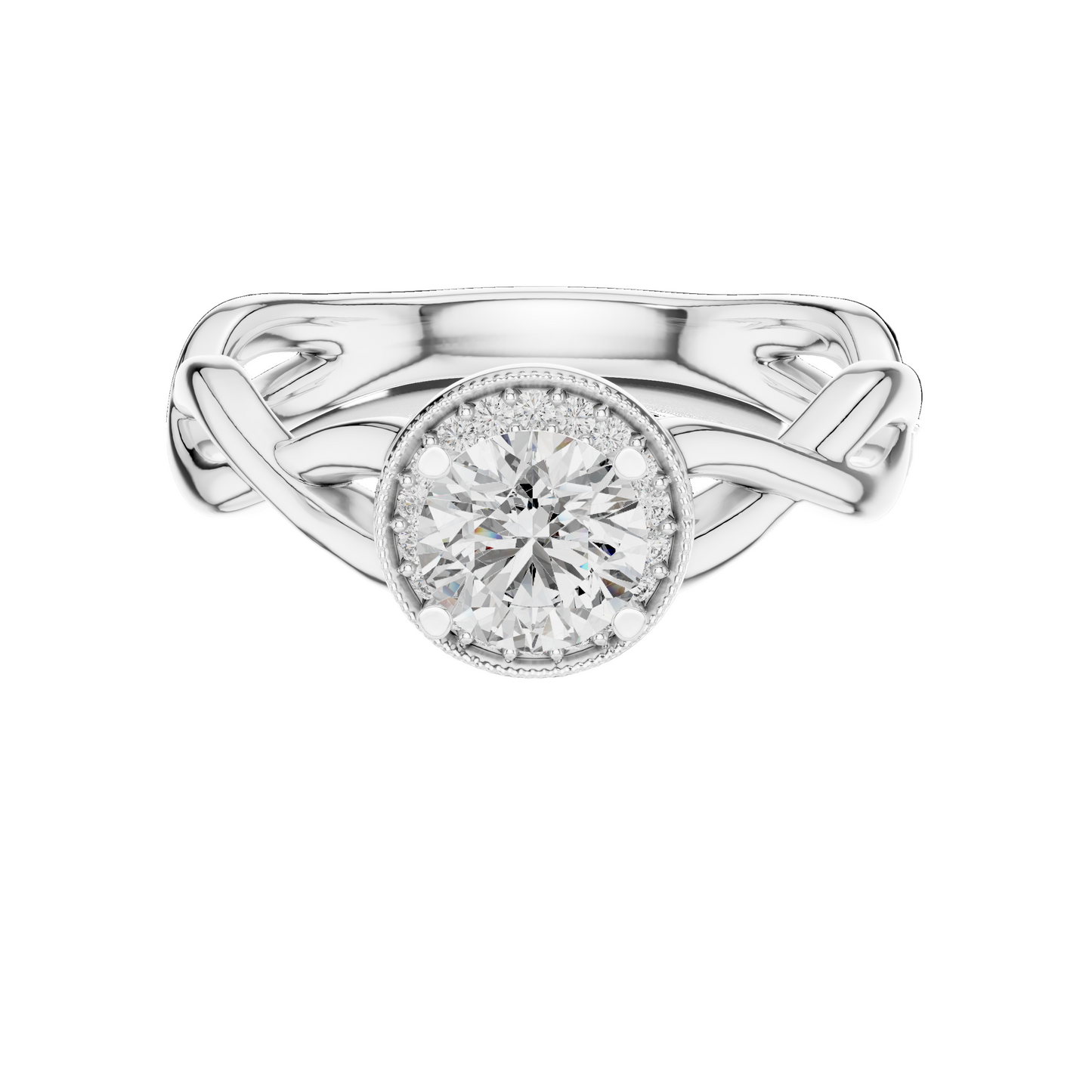 0.79 CT Round Lab Diamond Engagement Ring | Rose Yellow White Gold | VVS Clarity | Ethical Bridal Ring