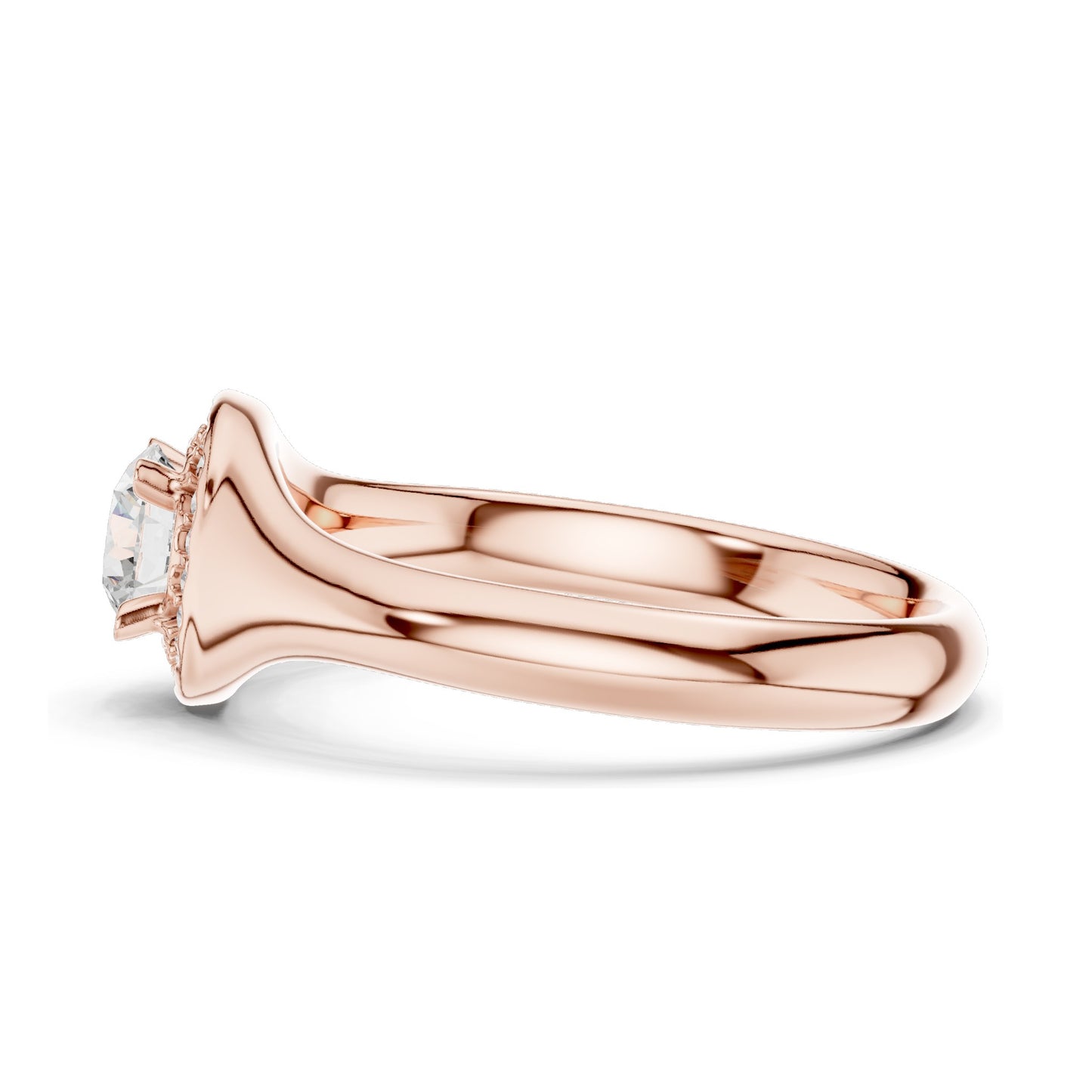 0.59 CT Round Brilliant Lab Diamond Halo Ring for Women | VVS-VS EF Clarity | 18KT, 14KT, 10KT Gold & 925 Silver | Moissanite & Rose, Yellow, White Gold Options