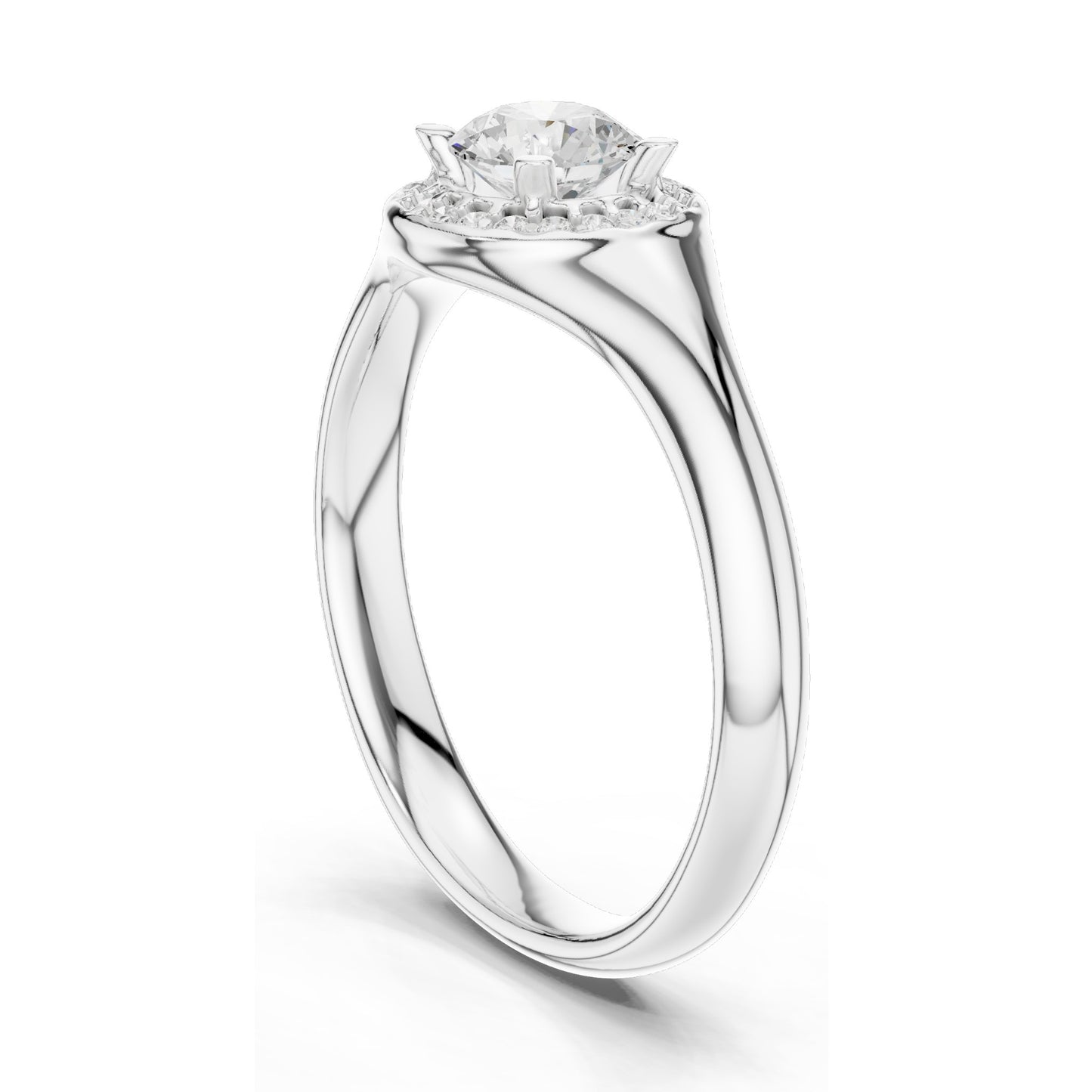 0.59 CT Round Brilliant Lab Diamond Halo Ring for Women | VVS-VS EF Clarity | 18KT, 14KT, 10KT Gold & 925 Silver | Moissanite & Rose, Yellow, White Gold Options