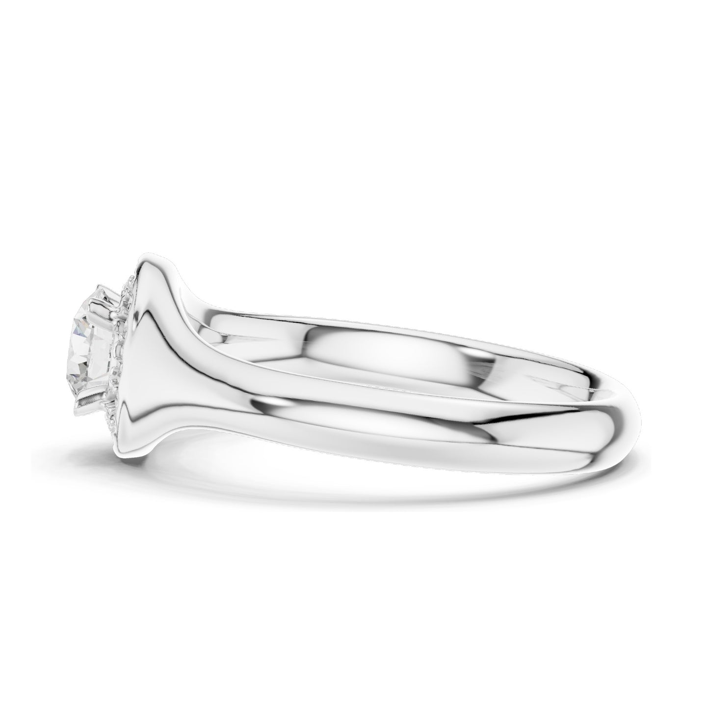 0.59 CT Round Brilliant Lab Diamond Halo Ring for Women | VVS-VS EF Clarity | 18KT, 14KT, 10KT Gold & 925 Silver | Moissanite & Rose, Yellow, White Gold Options