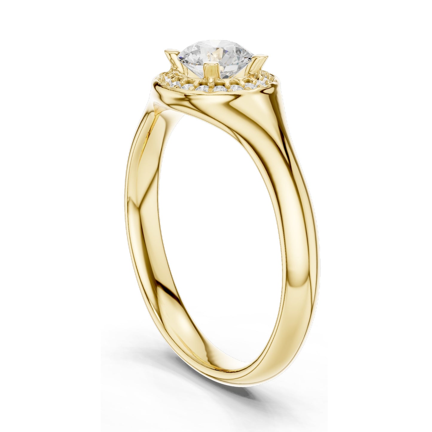 0.59 CT Round Brilliant Lab Diamond Halo Ring for Women | VVS-VS EF Clarity | 18KT, 14KT, 10KT Gold & 925 Silver | Moissanite & Rose, Yellow, White Gold Options