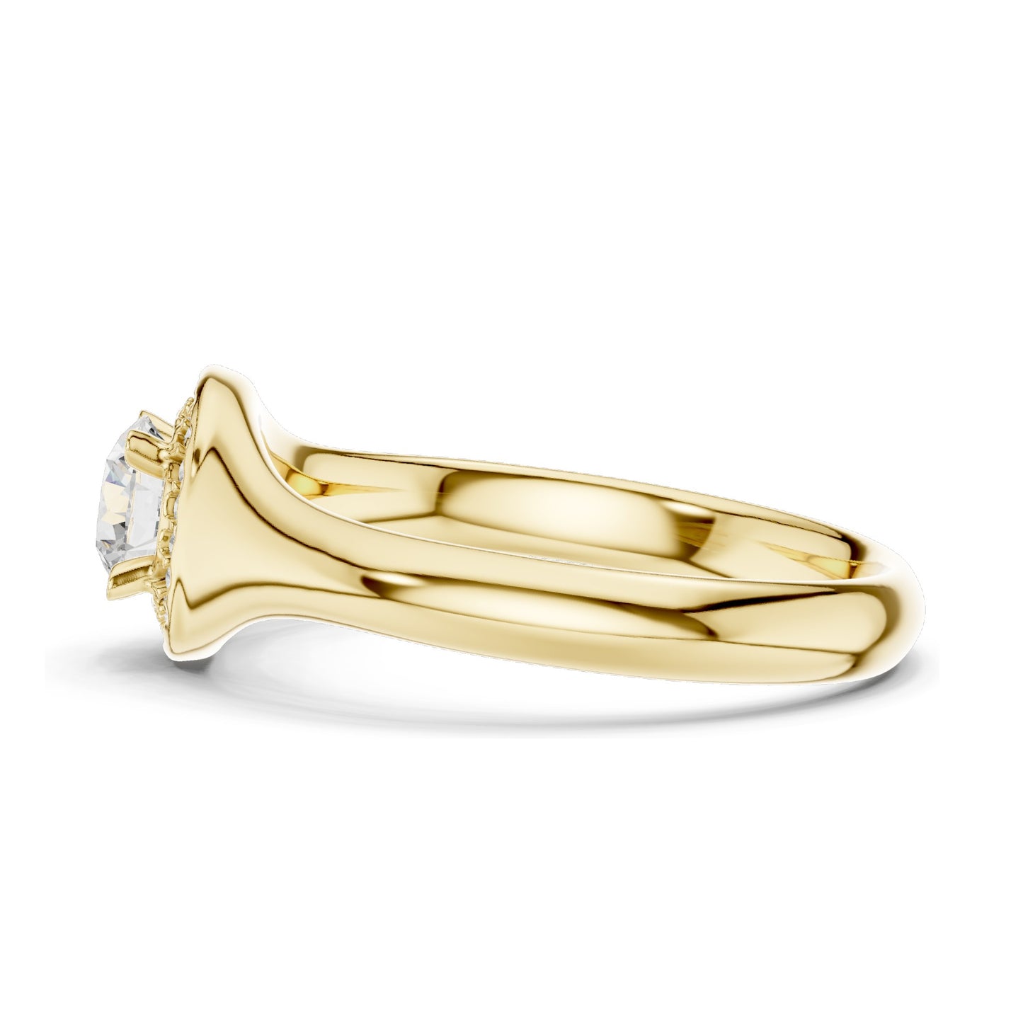 0.59 CT Round Brilliant Lab Diamond Halo Ring for Women | VVS-VS EF Clarity | 18KT, 14KT, 10KT Gold & 925 Silver | Moissanite & Rose, Yellow, White Gold Options